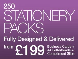 business stationery packs designed and delivered - 250 of each item